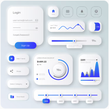 Fintech dashboard UI kit design