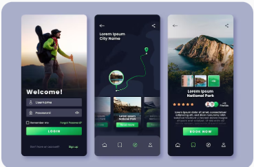 Travel app UI design